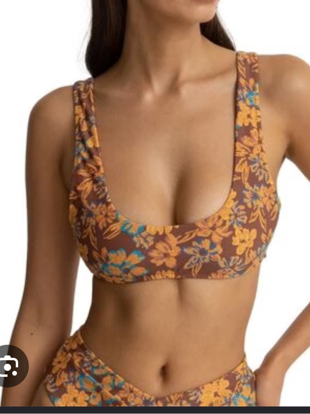 Rhythm. Oasis Floral brown Scoop bikini set